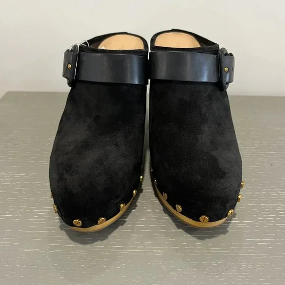 Veronica Beard Dacey Suede Mule Clogs Womens Size 8.5 in Black NWOT - Picture 5 of 7